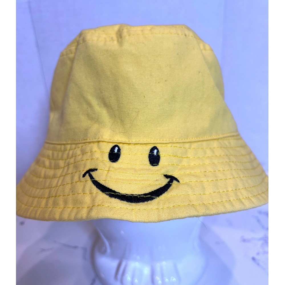 Juicy Couture Yellow Smiley Face Bucket Hat Y2K Retro Style One Size